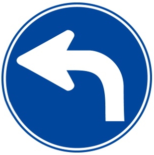 指定方向外進行禁止の標識（左折のみ）